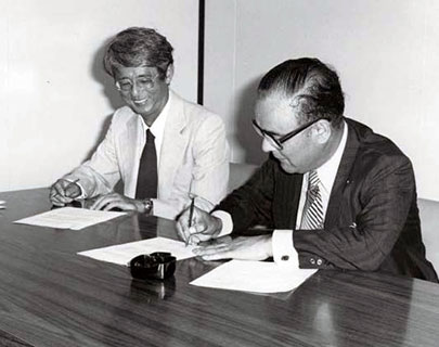 Dr. Ohkawa (left) and Hiroshi Fukunaga